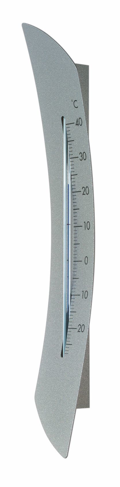 Analogue outdoor thermometer made of metal