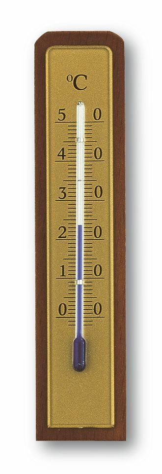 Analogue indoor thermometer made of solid wood