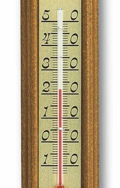 Analogue indoor thermometer made of oak